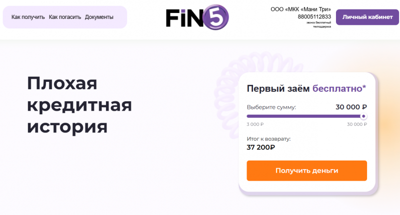 Платные услуги в МФО Фин 5