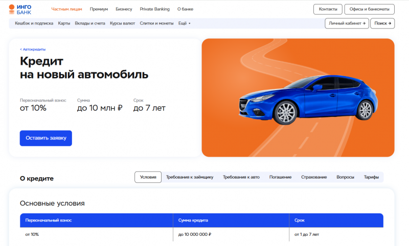 Автокредит Инго Банка на покупку нового автомобиля Автокредит Инго Банка на покупку нового автомобиля
