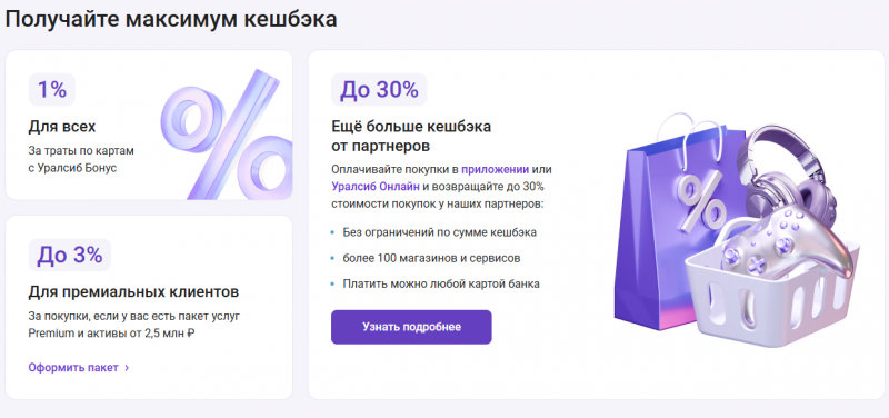 Особенности карты Кэшбэк Уралсиб