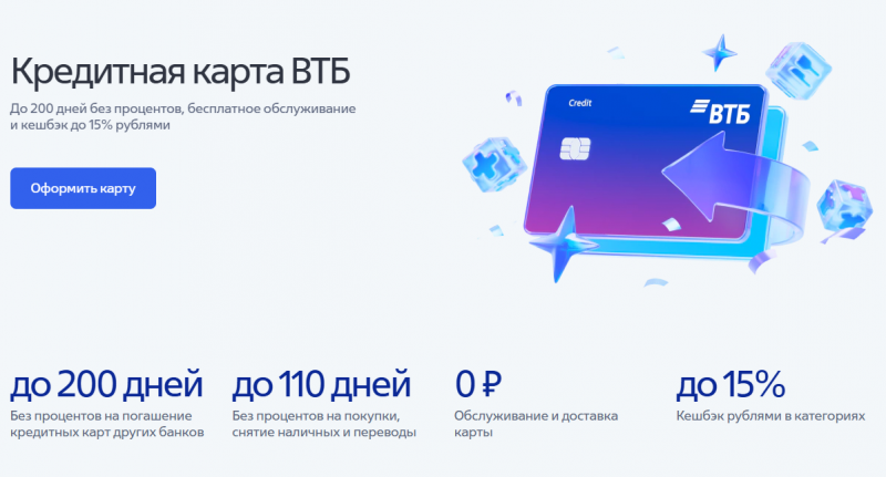 Кредитная карта Возможностей ВТБ Кредитная карта Возможностей ВТБ