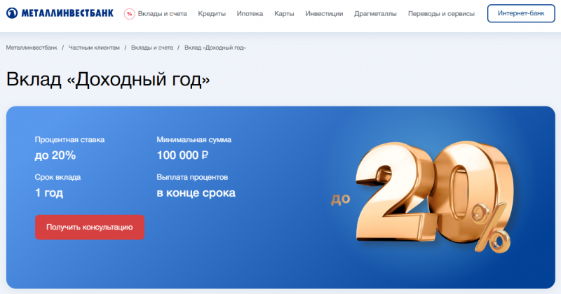 Условия по вкладу Доходный год Условия по вкладу Доходный год