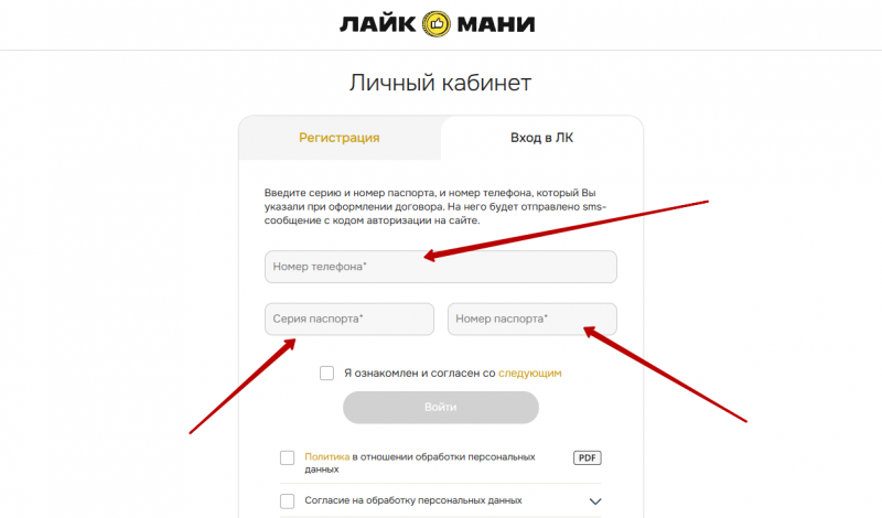 Вход в Лайк Мани по номеру телефона Вход в Лайк Мани по номеру телефона