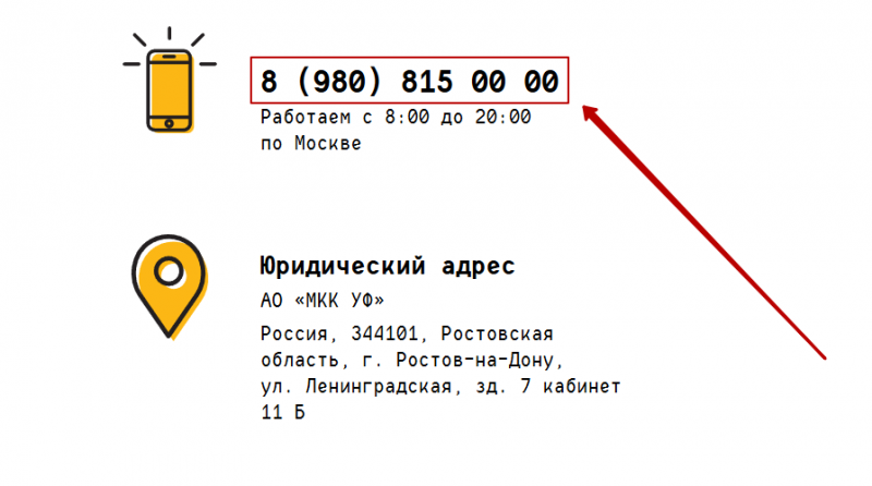 Телефон горячей линии Ван Клик Мани