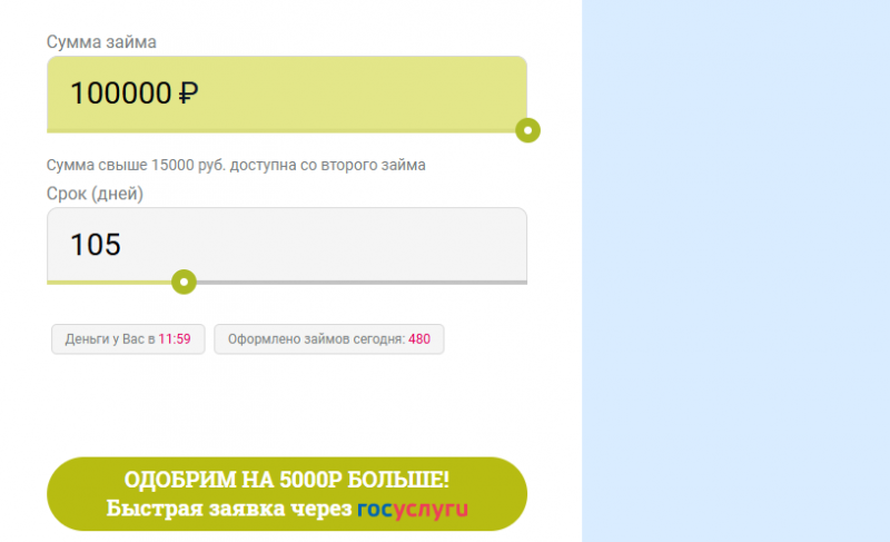 Повторный займ в Срочноденьги