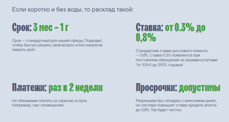 Условия займов в Мистер Кэш