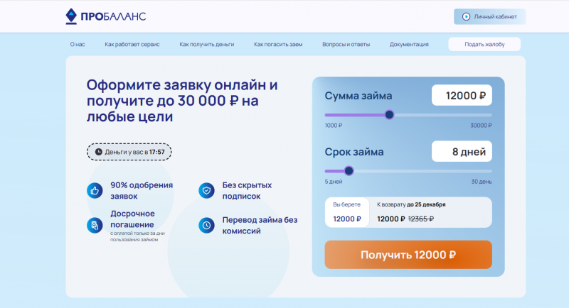 Официальный сайт МФО Пробаланс Официальный сайт МФО Пробаланс