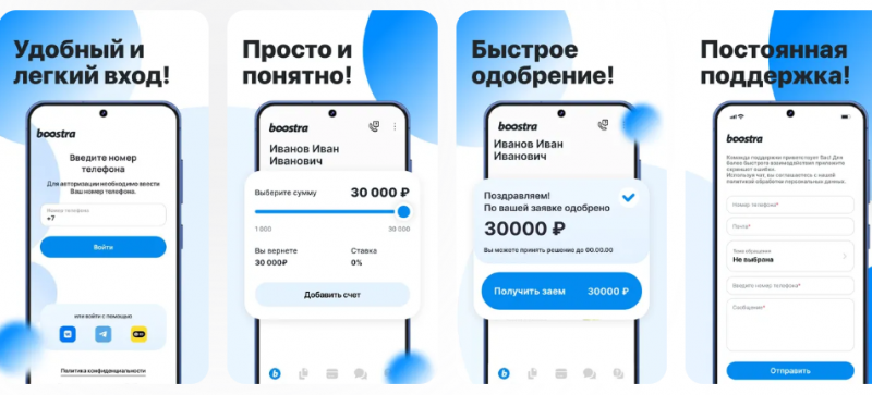 Функционал мобильного приложения Бустра Функционал мобильного приложения Бустра