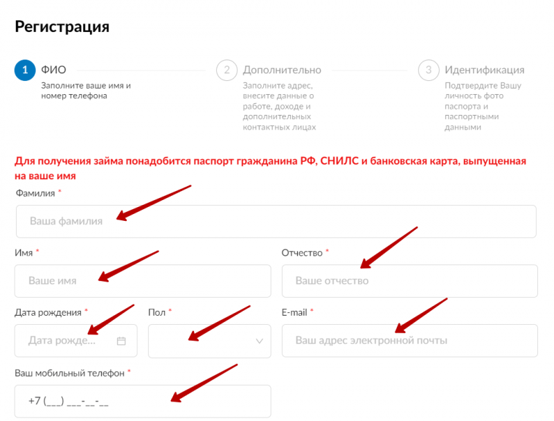 Регистрация личного кабинета Юни-Деньги