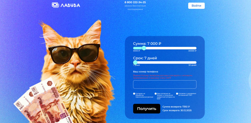 Условия займов в МФО Лабубу