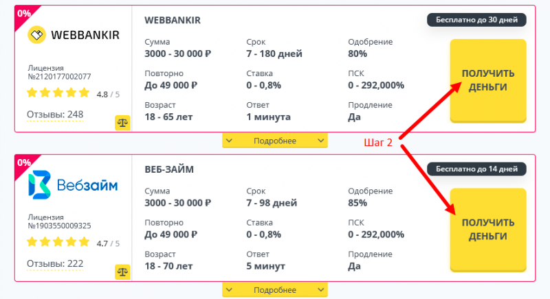 Шаг 2 - кнопка получить деньги